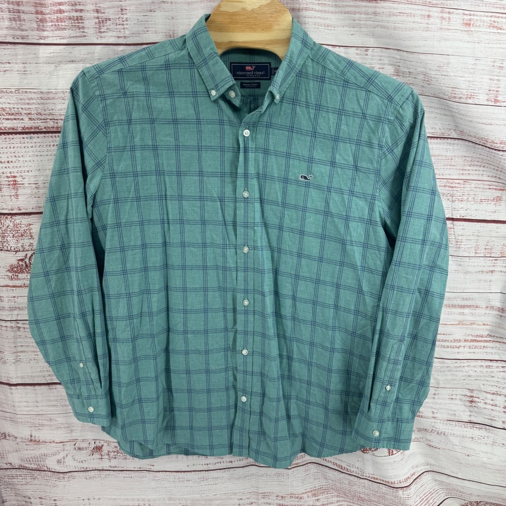 Vineyard Vines Whale‎ Shirt Mens 2XL Plaid Cotton Button Down Long Sleeve Casual